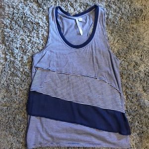 LAUREN CONRAD striped blue tank top